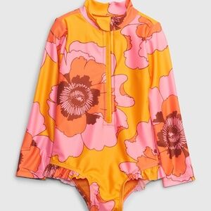 GAP Toddler Floral Rash Guard Swim One-Piece 3T